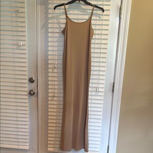 Elegant Tan Maxi Dress